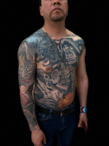 Explore apocalypse tattoo ideas, creative tattoo ideas in Astoria, available at Xolotl Tattoo Gallery