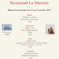 Restaurant Restaurant La Marmite à Strasbourg (le menu)
