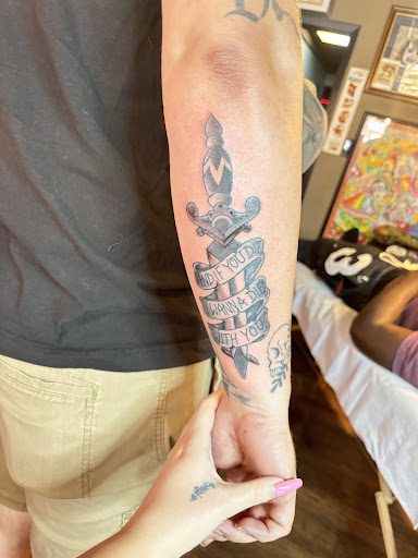 Explore arm butterfly tattoo ideas, creative tattoo ideas in College Station, available at Legacy Tattoo Lounge