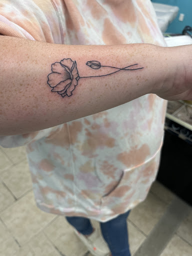 Explore chest arm tattoo ideas, creative tattoo ideas in Scranton, available at Black Sheep Tattoo & Piercing Studio
