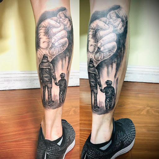 Explore lower leg tattoo ideas male, creative tattoo ideas in Garden Grove, available at Anna Hang Tattoo