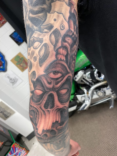 Explore patriotic tattoo sleeve ideas, creative tattoo ideas in Orland, available at K1LL3R ARTW0RK