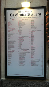 Restaurant Ristorante La Grotta Azzurra Taormina à Taormina (le menu)
