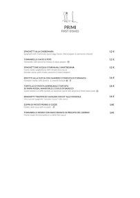 Carte du .it Italian Restaurant à Fiumicino