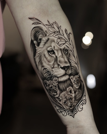 Explore calf leg tattoo ideas, creative tattoo ideas in Montgomery, available at Flying Eye Tattoo Studio