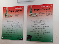 Restaurant italien Papa Ciccio à Schiltigheim (la carte)