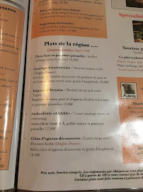 Bistrot des Vosges à Paris menu