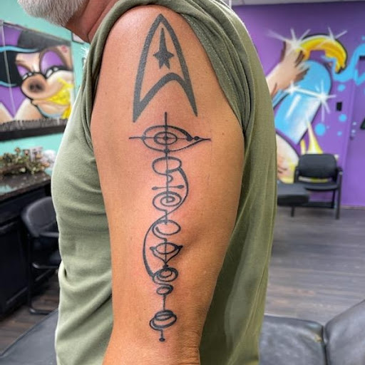 Explore awesome sleeve tattoo ideas, creative tattoo ideas in Mckinney, available at Borrowed Time Fine Art Gallery Tattoo Shop