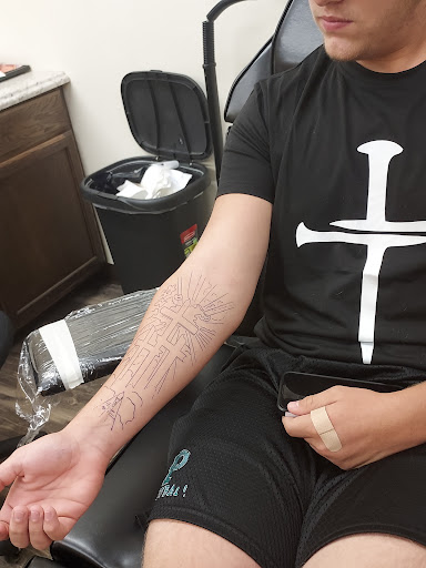 Explore filler tattoo ideas for men, creative tattoo ideas in Johnstown, available at Lemon Bomb Tattoo Co.