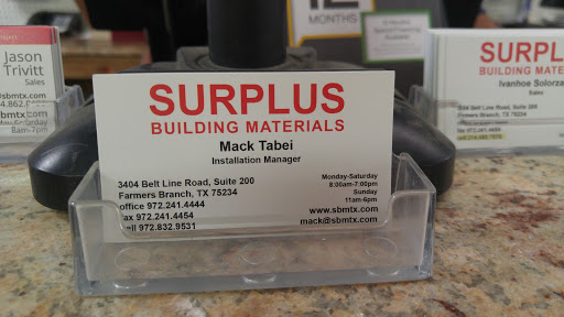 Home Improvement Store «Surplus Building Materials», reviews and photos, 3404 Belt Line Rd #200, Farmers Branch, TX 75234, USA