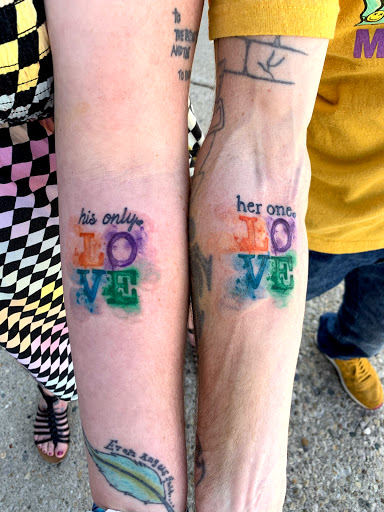 Explore tattoo music sleeve ideas, creative tattoo ideas in Dayton, available at Uppity Tattoos