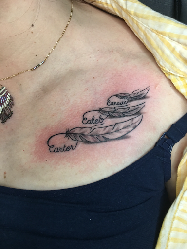 Explore daughter name tattoo ideas for dad, creative tattoo ideas in Warner Robins, available at Untold Pain Tattoo Studio