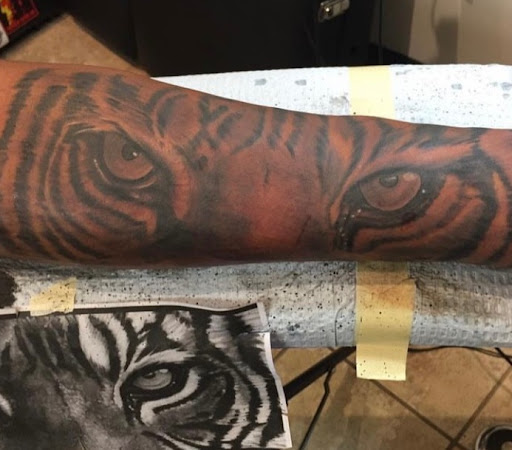 Explore rocket tattoo ideas, creative tattoo ideas in Knoxville, available at Tough Luck Tattoos