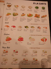 Menu / carte de Restaurant Japonais à Paris