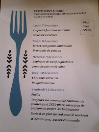 Restaurant Restaurant à Table à Batz-sur-Mer - menu / carte