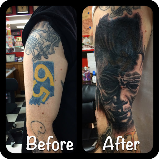 Explore chrome tattoo ideas, creative tattoo ideas in Black River Falls, available at Black River Tattoo