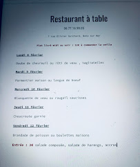 Restaurant à Table à Batz-sur-Mer menu