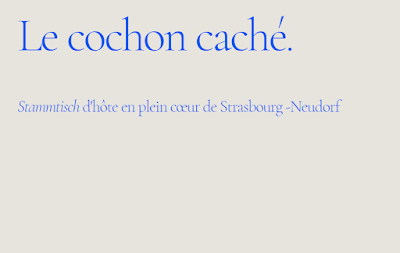 Le cochon caché - Stammtisch à Strasbourg