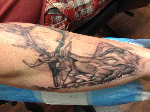 Explore bison tattoo ideas, creative tattoo ideas in Seymour, available at American Gypsy Tattoo Corp.