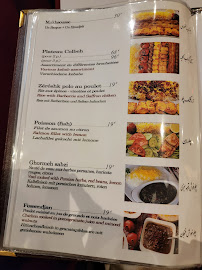 Restaurant de spécialités perses Colbeh à Paris (le menu)