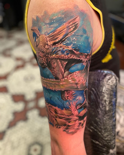 Explore half sleeve tattoo ideas forearm, creative tattoo ideas in Junction City, available at Junction City Tattoo