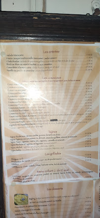 Restaurant marocain Au Soleil du Maroc à Sartrouville (la carte)