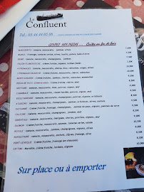 Menu du Le Confluent à Pont-l'Évêque