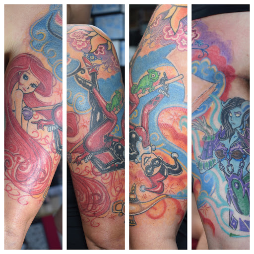 Explore black white tattoo ideas, creative tattoo ideas in Homestead, available at Born Lucky Tattoo Studio