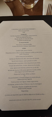 Le jardin des Sens à Montpellier menu