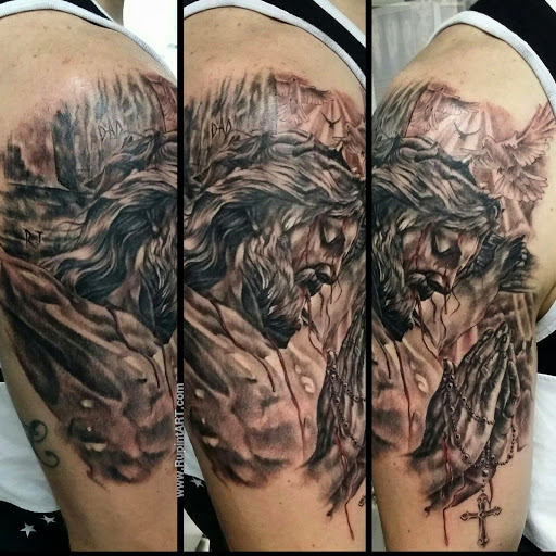 Explore sleeve tattoo ideas for females, creative tattoo ideas in Orange Park, available at Diamond Tip Tattoo