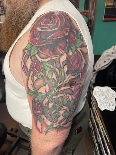 Explore men's shin tattoo ideas, creative tattoo ideas in San Diego, available at Sideshow Tattoo and Piercing