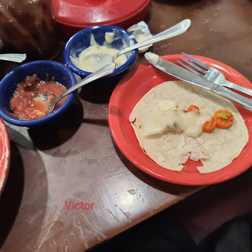 Salsa & queso with relish and tortillas... Mmmm