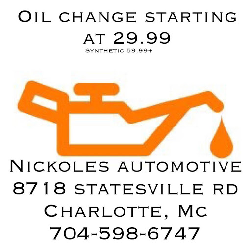 Auto Repair Shop «Nickoles Automotive Repair», reviews and photos, 8718 Statesville Rd e, Charlotte, NC 28269, USA