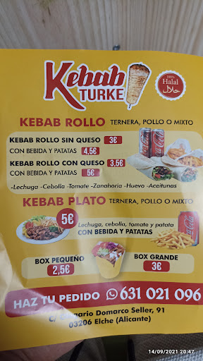 Kebab turke - Carrer Olegario Domarco Seller, 91, 03206 Elx, Alicante, España
