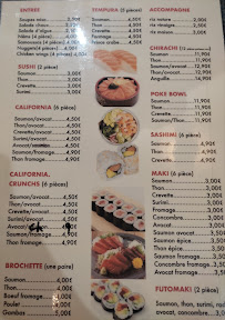 Restaurant de sushis Restaurant YOLI à Narbonne (le menu)