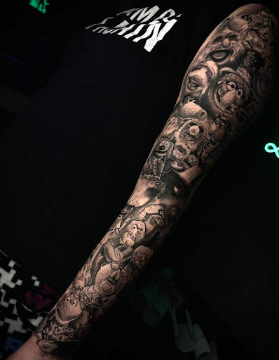 Explore mens family tattoo ideas, creative tattoo ideas in Southampton, available at Le Uke Tattoo Studio