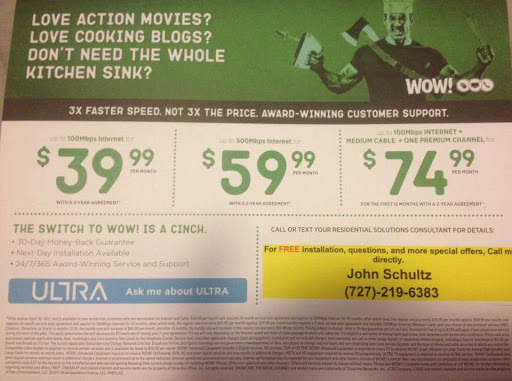 Internet Service Provider «WOW! Internet. Cable. Phone.», reviews and photos, 3001 Gandy Blvd, Pinellas Park, FL 33782, USA