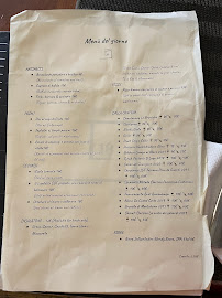 Restaurant Casella 18 à Florence (le menu)