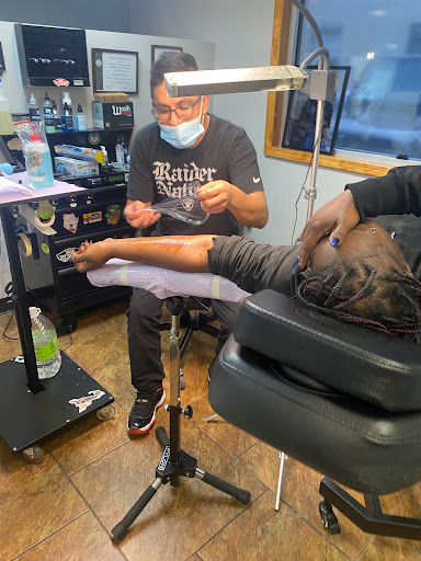 Explore skull and rose tattoo ideas, creative tattoo ideas in Fort Wayne, available at Grade A Tattoos and Body Piercing