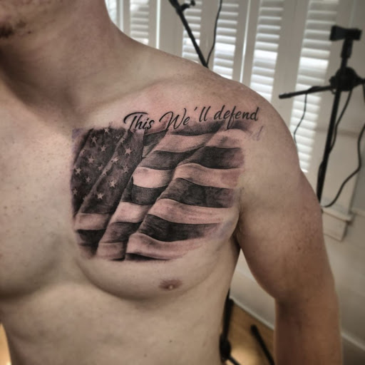 Explore small dog tattoo ideas, creative tattoo ideas in Lewisburg, available at Rose and Dagger Tattoo