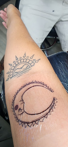 Explore back of head tattoo ideas, creative tattoo ideas in Riverside, available at Darkstar Tattoo CA