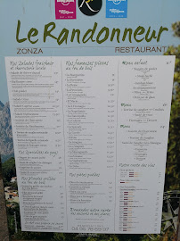 Restaurant français Le Randonneur à Zonza (la carte)