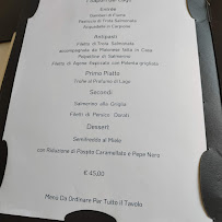 Menu / carte de Trattoria Glisenti à Vello