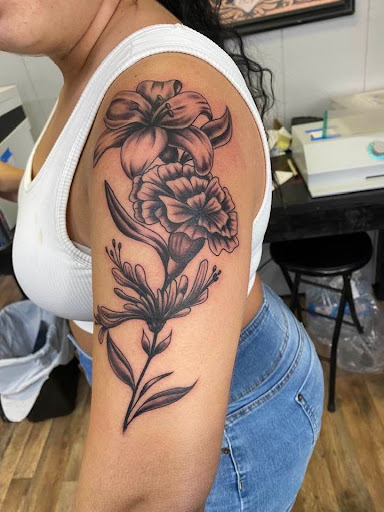 Explore fall leaf tattoo ideas, creative tattoo ideas in Shallotte, available at Ocean Isle Ink & Piercing