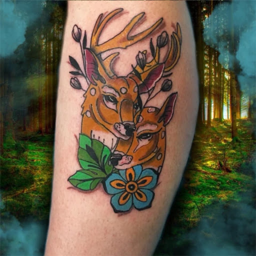 Explore tattoo music sleeve ideas, creative tattoo ideas in Marion, available at Blackbird tattoo gallery