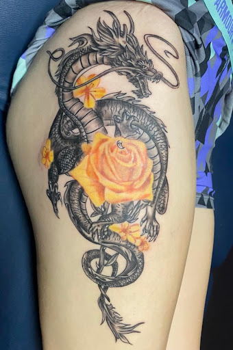 Explore female tattoo placement ideas, creative tattoo ideas in Warner Robins, available at Untold Pain Tattoo Studio