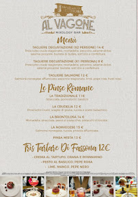 Menu du Al vagone à Pescara