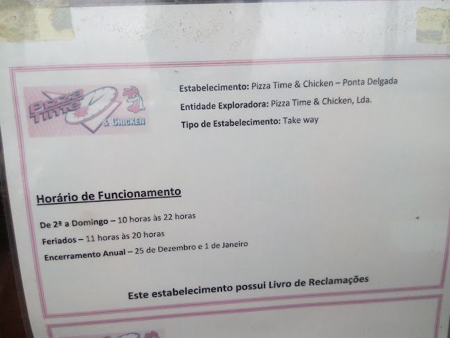 Comentários e avaliações sobre o Pizza Time & Chicken - Ponta Delgada