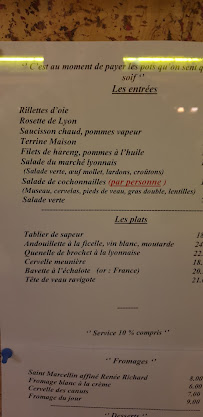 Le Garet à Lyon menu
