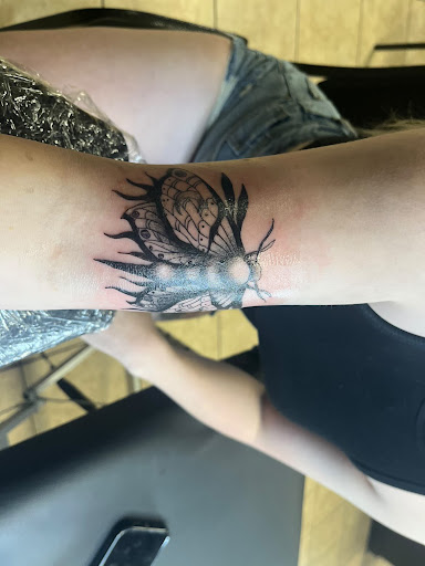 Explore back arm tattoo ideas, creative tattoo ideas in Houston, available at 333 Tattoo Studio HTX